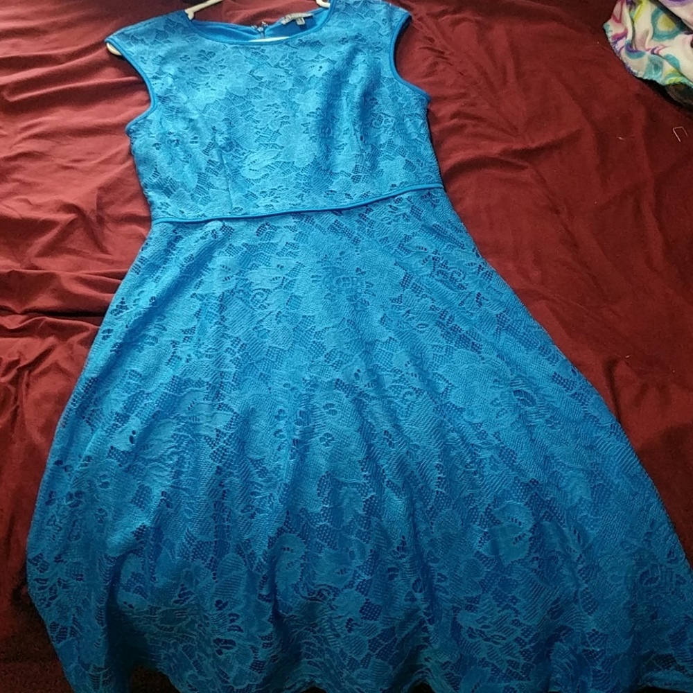 Brixton Ivy Blue Lacy Knee Length Dress